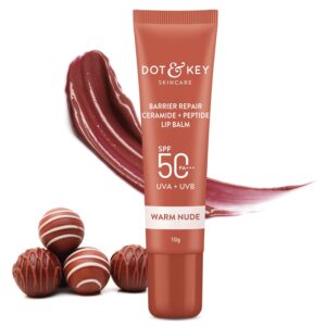Dot & Key Ceramide & Peptide Barrier Repair Lip Balm SPF 50, PA+++ | Warm Nude