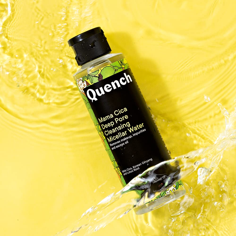 Quench Deep Pore Cleansing Micellar Water with Cica Herb Repair | Gentle Cleanser & Make Up Remover For Everyday Use | Removes Makeup, Dirt, Pollution & Impurities | Made in Korea (145ml)
