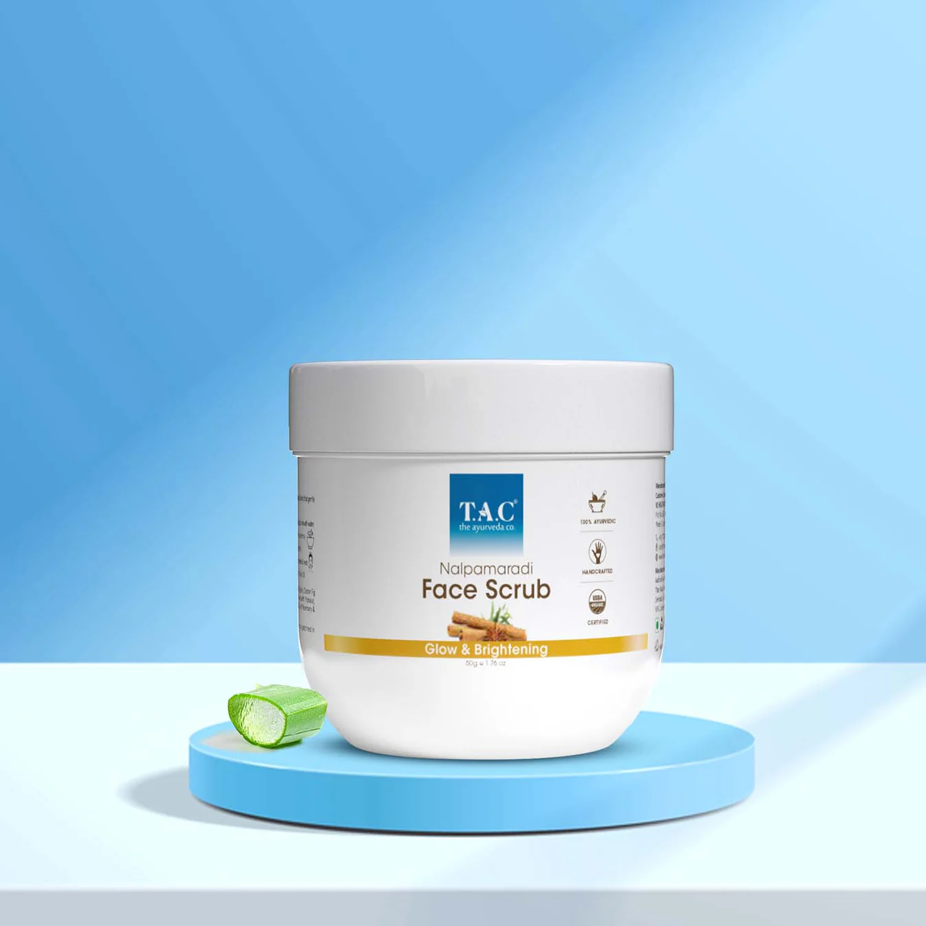 TAC - The Ayurveda Co. Nalpamaradi Face Scrub for Glowing & Brightening Skin with Triphala Powder Scrub  (50 g)